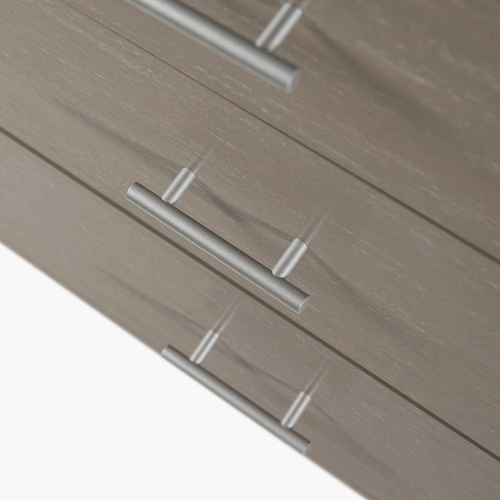 Ambroso Grey Wash Mango Wood and Silver Metal 3 Drawer Unit.