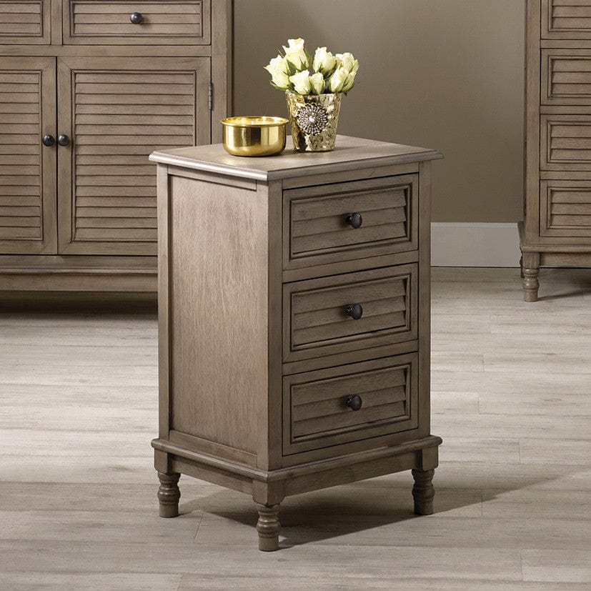 Ashwell Taupe Pine Wood 3 Drawer Unit.
