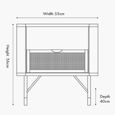 Pacific Lifestyle Sleeping Fiji Black Acacia Wood and Natural Rattan Bedside Unit | OUTLET House of Isabella UK