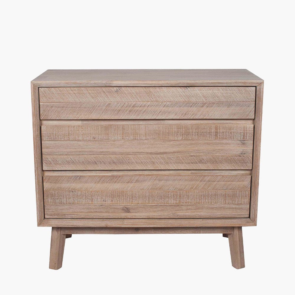 Kalmar Sand Wash Acacia Wood 3 Drawer Unit.
