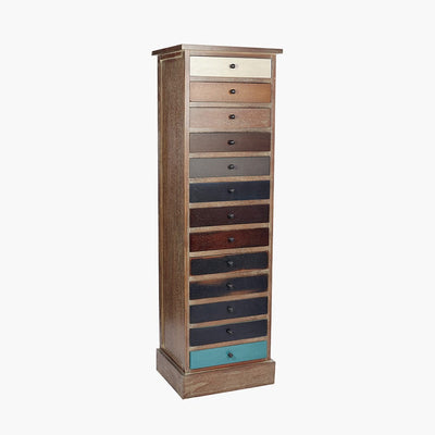 Pacific Lifestyle Sleeping Loft Pine Wood Multicoloured 13 Drawer Unit House of Isabella UK