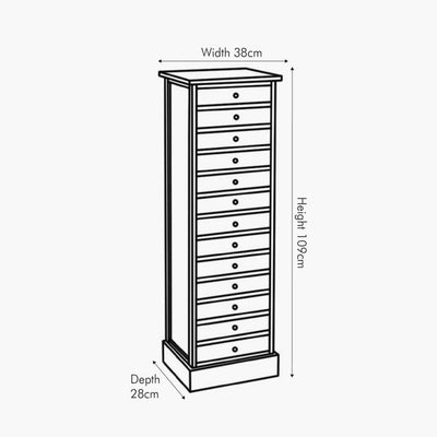 Pacific Lifestyle Sleeping Loft Pine Wood Sage Multicoloured 13 Drawer Unit House of Isabella UK