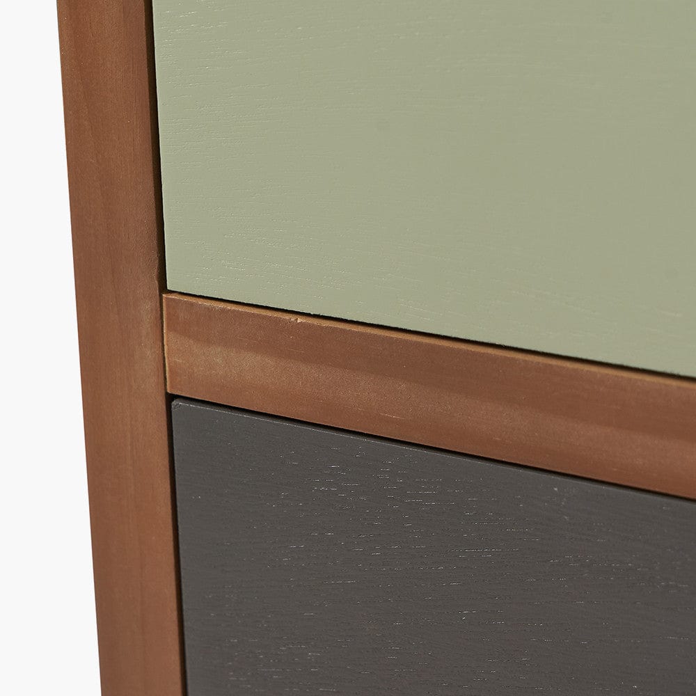 Loft Sage Multicoloured Pine Wood 4 Drawer Unit.