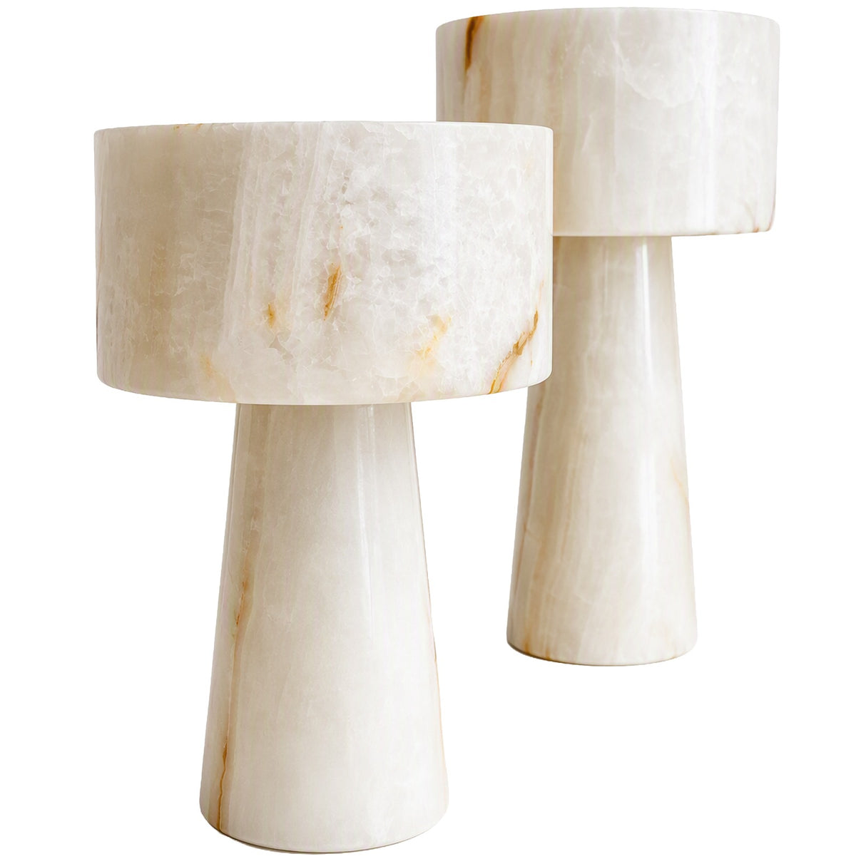 Graham Pedestal Bowl in White Jade Marble - Large
