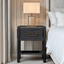 Soho Black Oak Veneer 1 Drawer Bedside Table