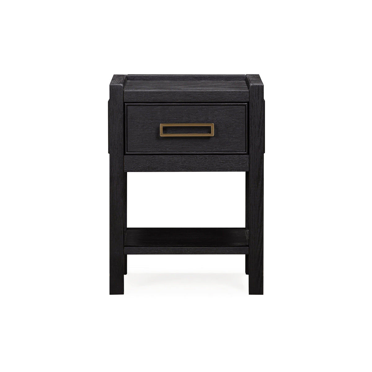 Soho Black Oak Veneer 1 Drawer Bedside Table