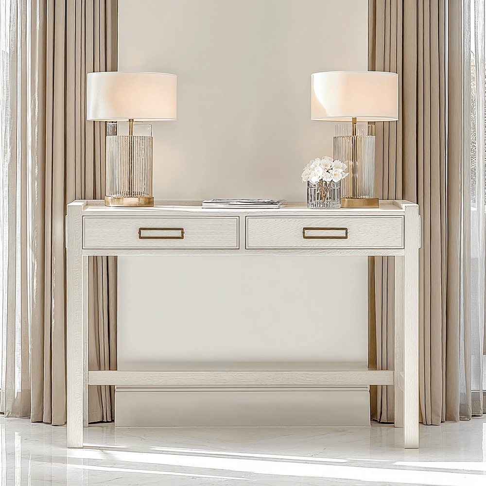 Soho Cream Oak Veneer 2 Drawer Dressing Table
