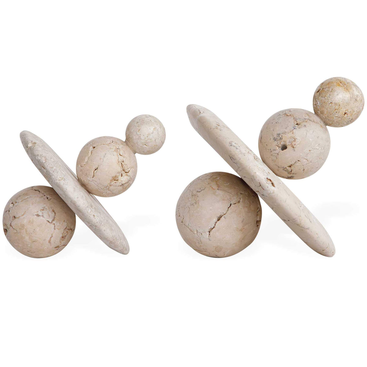 Quarried Stone Indoor-Outdoor Sculptures, Set of 2