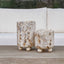 Quarried Stone Indoor-Outdoor Candleholders - Set of 2