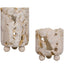 Quarried Stone Indoor-Outdoor Candleholders - Set of 2