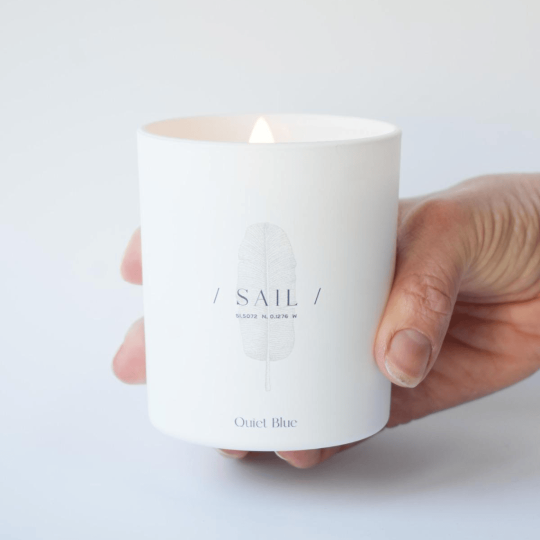 Quiet Blue Candle SICILY 2.0 Neroli + Petitgrain Wellbeing Candle House of Isabella UK