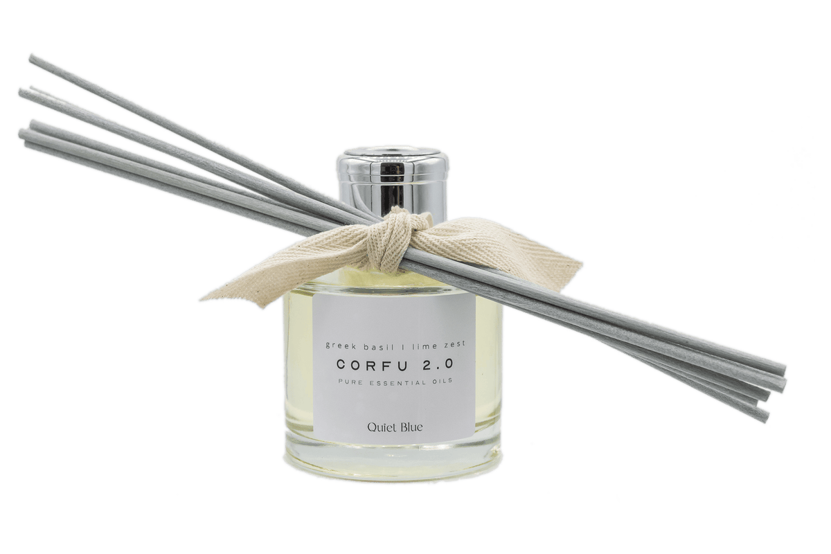 Quiet Blue Diffuser CORFU 2.0 Reed Diffuser House of Isabella UK