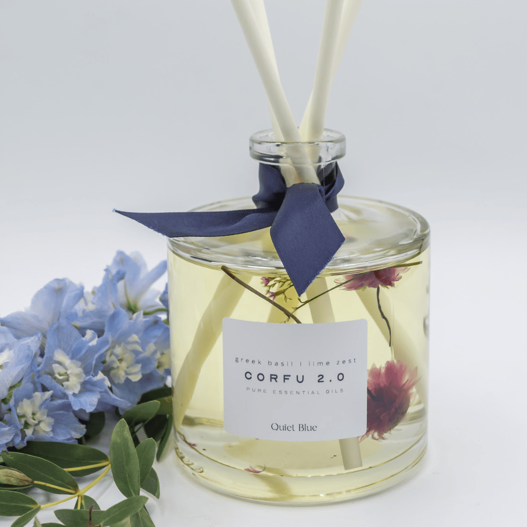 Quiet Blue Diffuser Corfu 2.0  XL Reed Diffuser House of Isabella UK