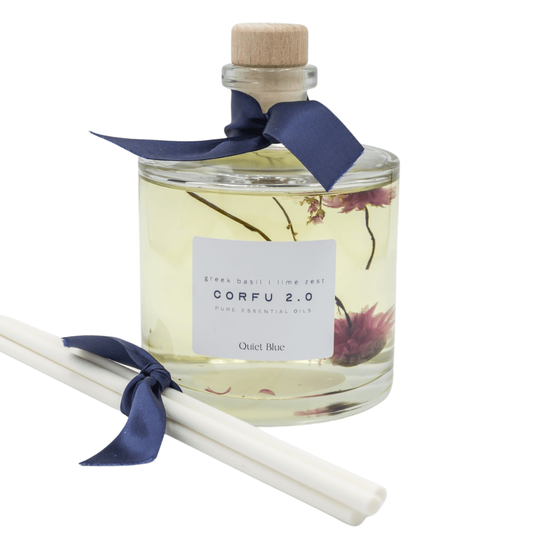 Quiet Blue Diffuser Corfu 2.0  XL Reed Diffuser House of Isabella UK