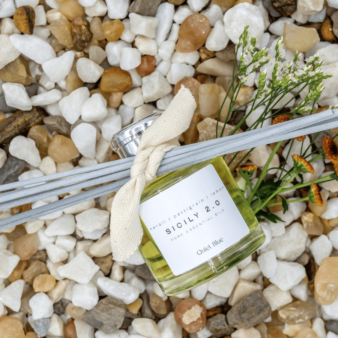 Quiet Blue Diffuser SICILY 2.0 Reed Diffuser House of Isabella UK