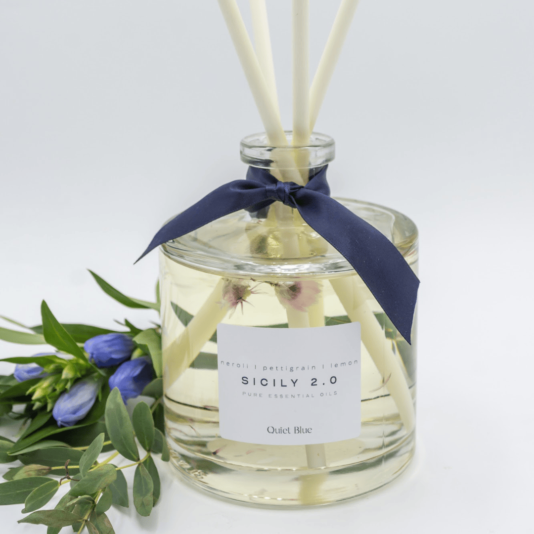 Quiet Blue Diffuser Sicily 2.0  XL Reed Diffuser House of Isabella UK