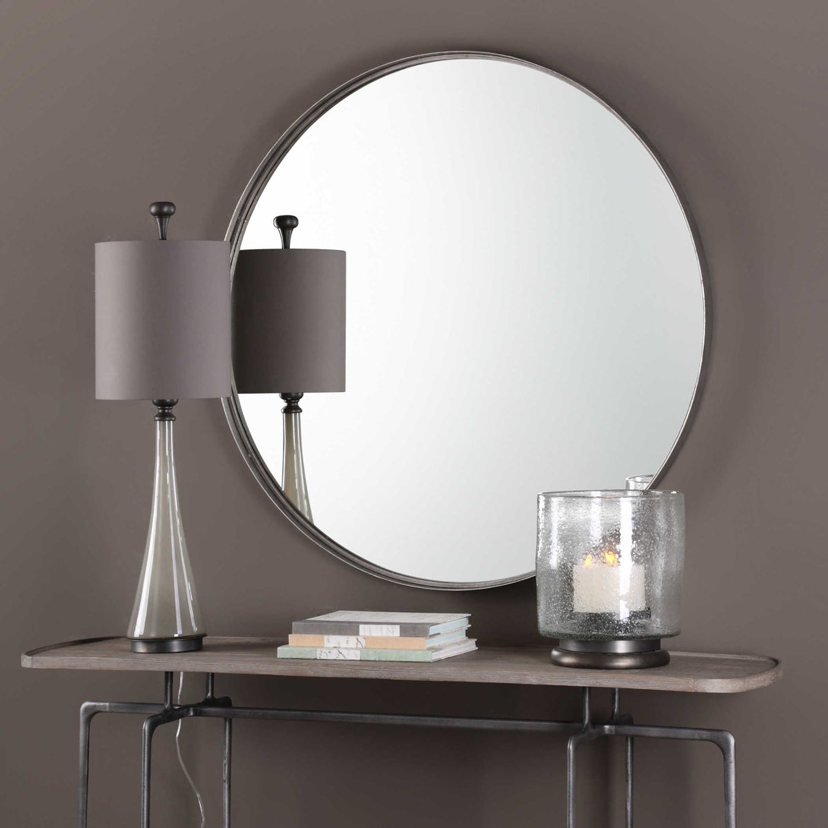 Agoura Round Mirror - 48 Silver