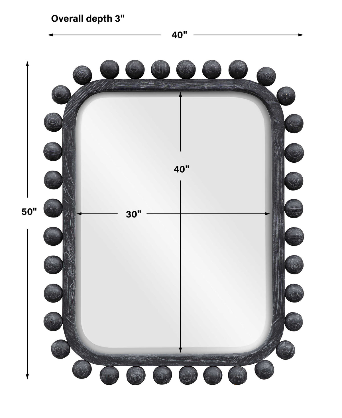 Brianza Mirror - 40x50 Ebony