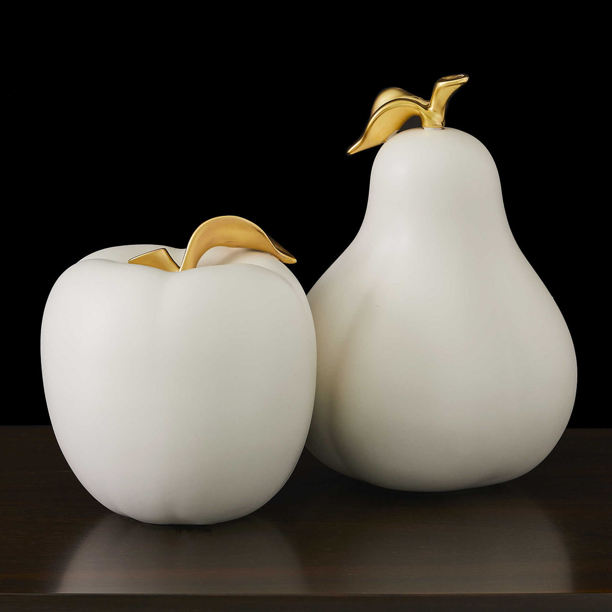 Apple and Pear Sculptures, Set of 2