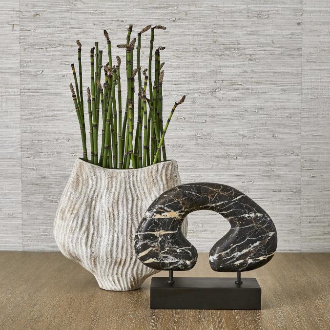 Modern Tunnel Vision Sculpture in Black Marble