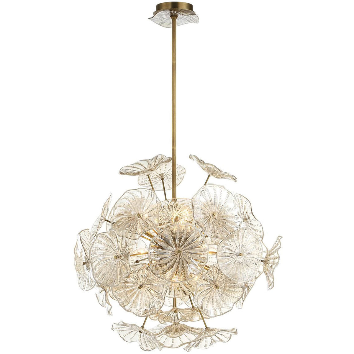 Champagne Lily Pads 9 Light Pendant