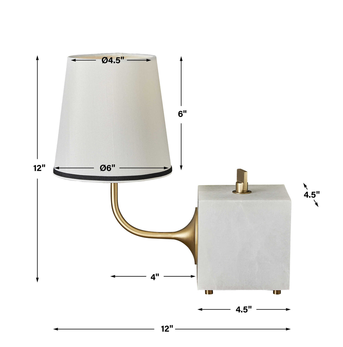 Blockhead Gooseneck Mini Lamp - Satin Brass