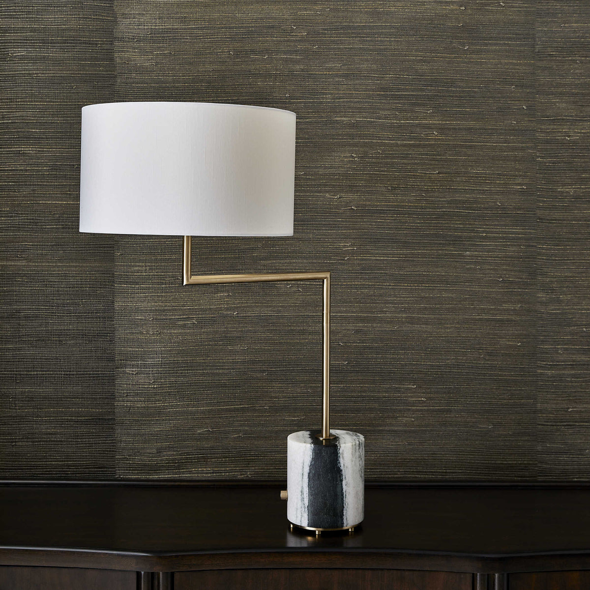 Pivot Table Lamp - Panda Marble/Brass