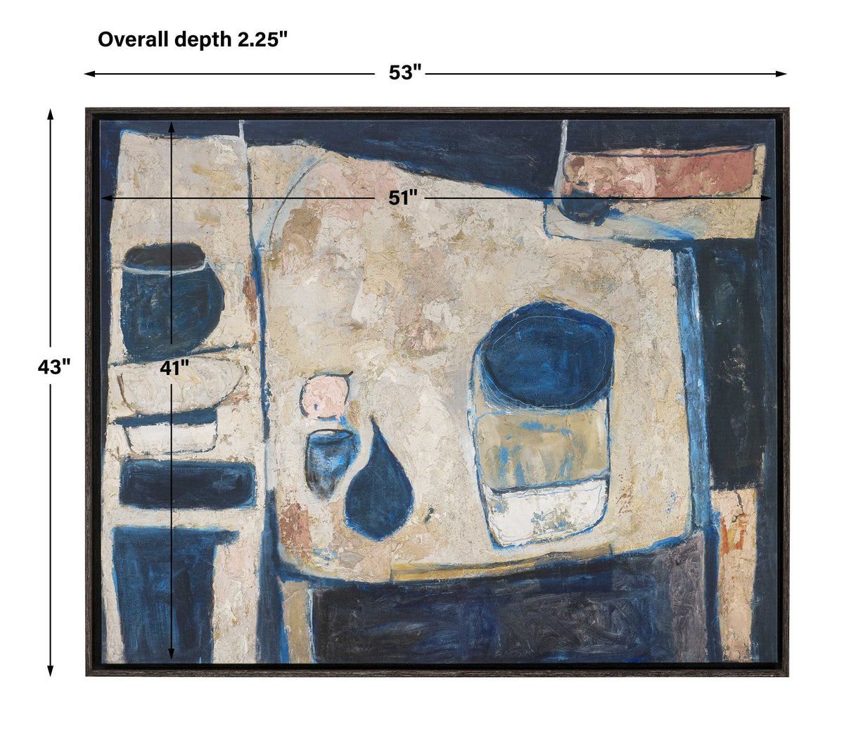 Blue Tableau Framed Canvas