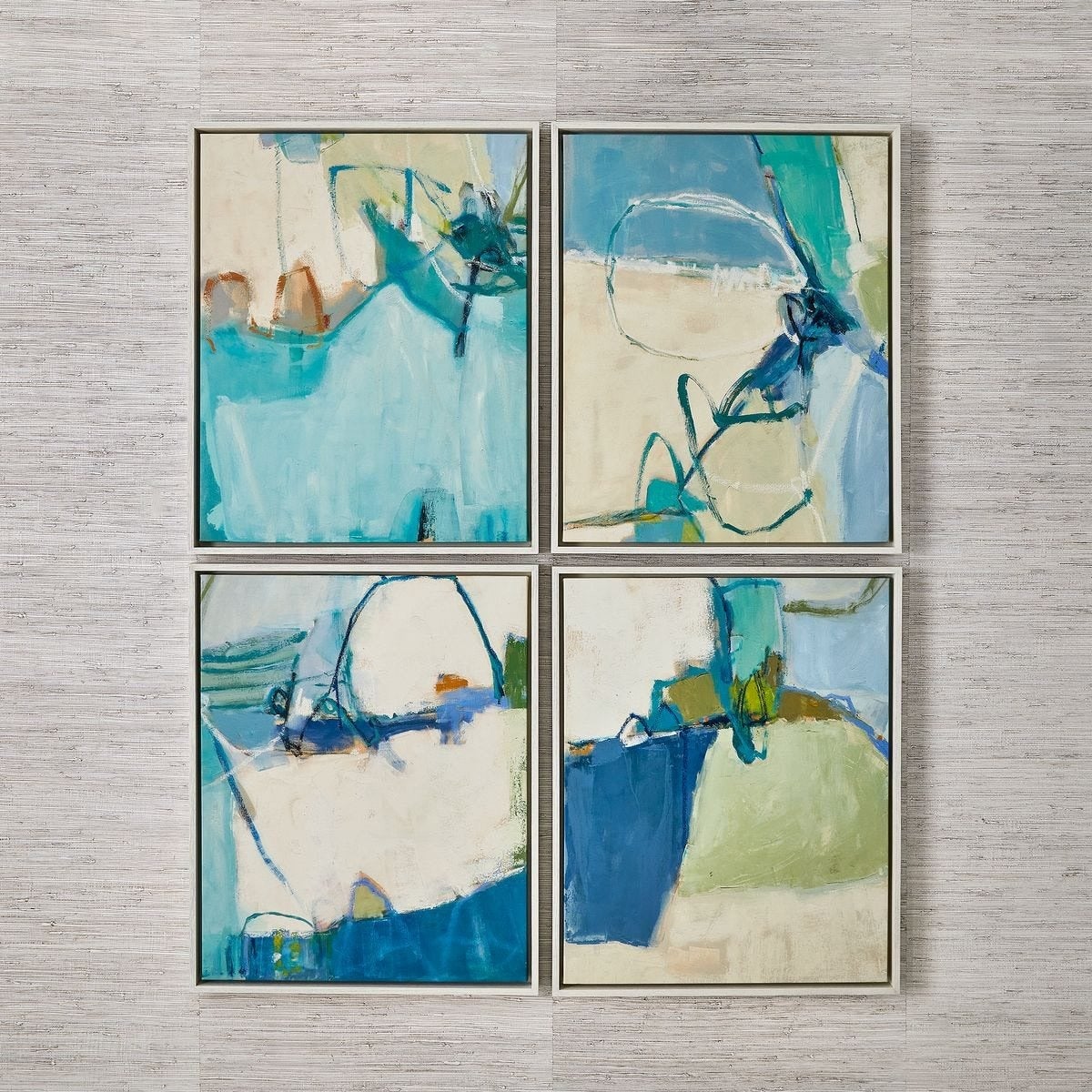 Cool Outlook Framed Canvases Set of 4