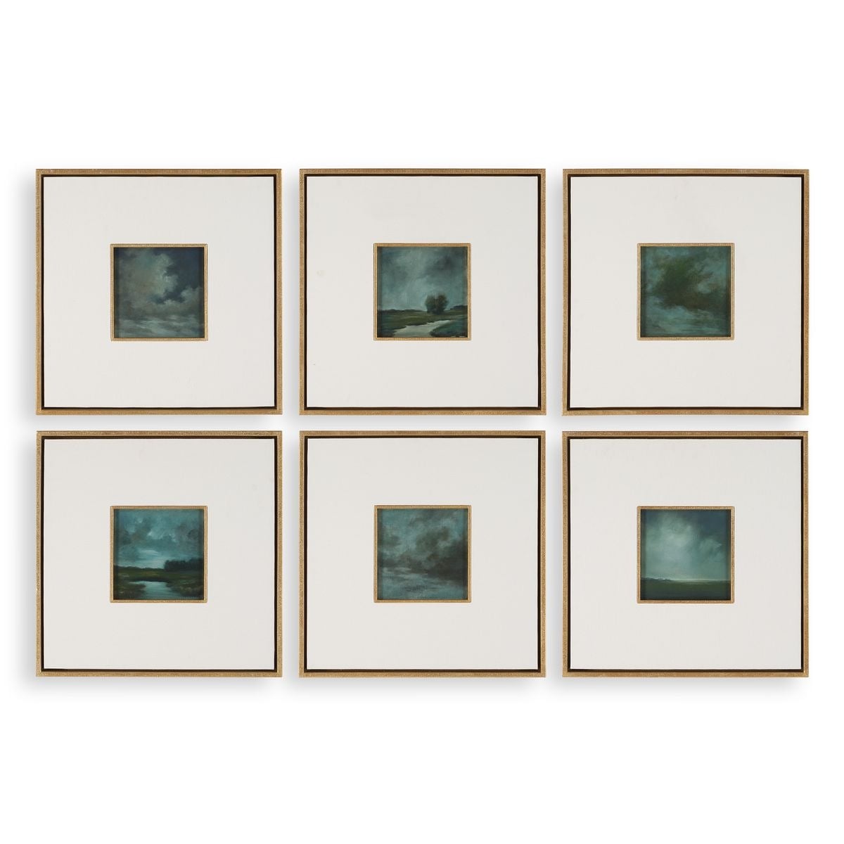 Evening Cumulation Framed Canvases Set of 6