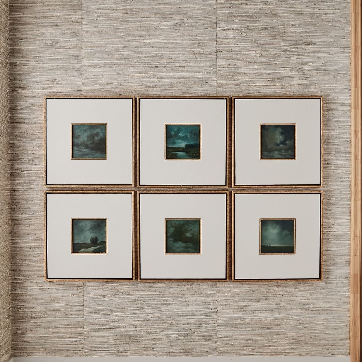 Evening Cumulation Framed Canvases Set of 6
