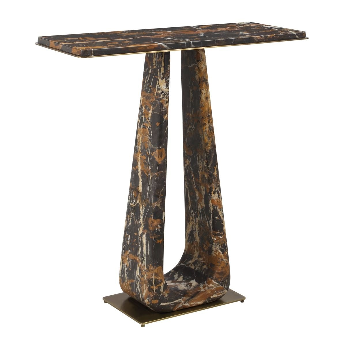 About Turn Console Table in Michelangelo Marble