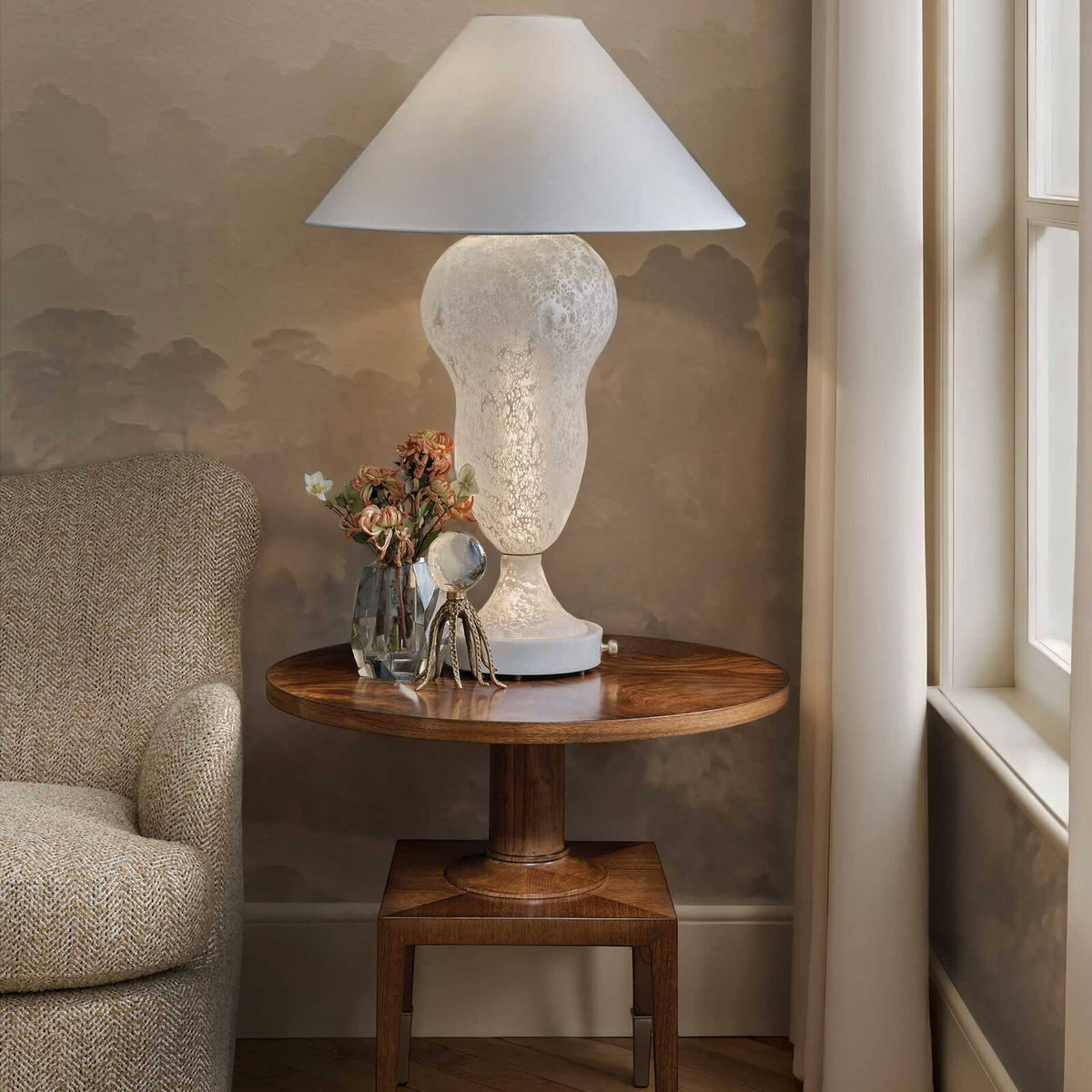 Put You On A Pedestal Side Table in Golden Brown