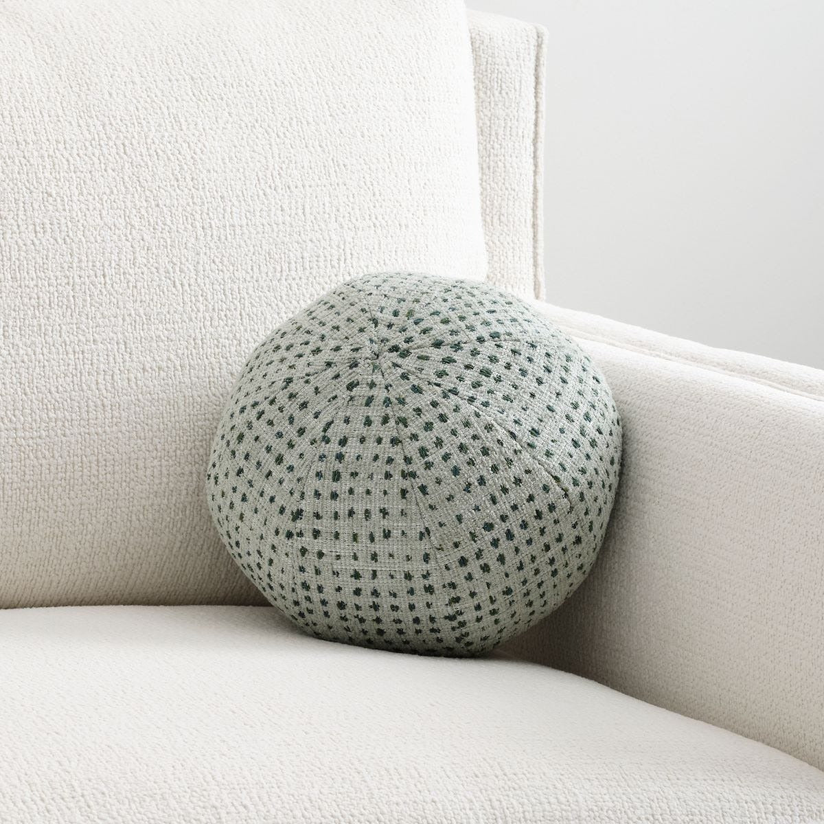 Ball Bearing Cushion in Dotted Sea Salt
