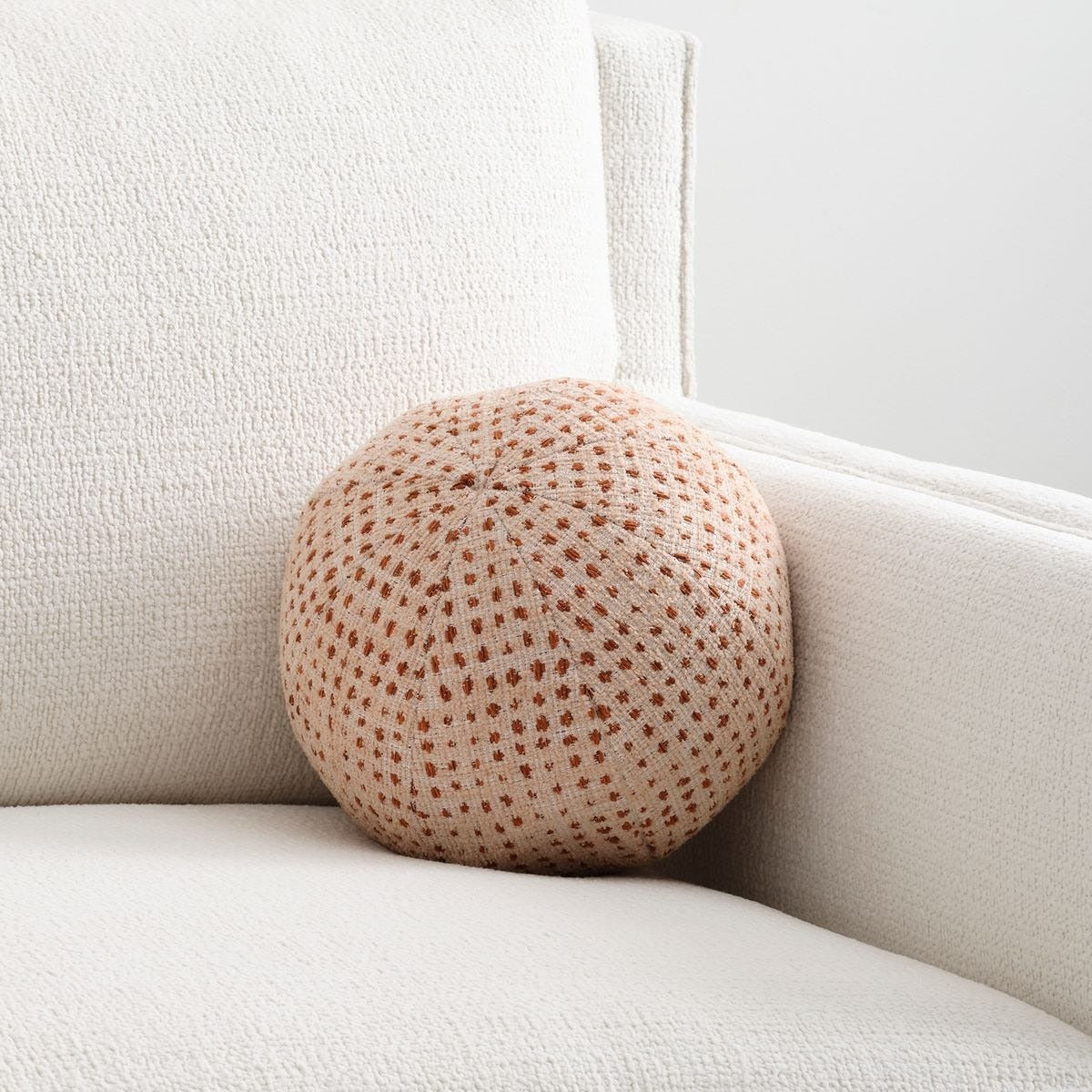 Ball Bearing Cushion in Dotted Peach