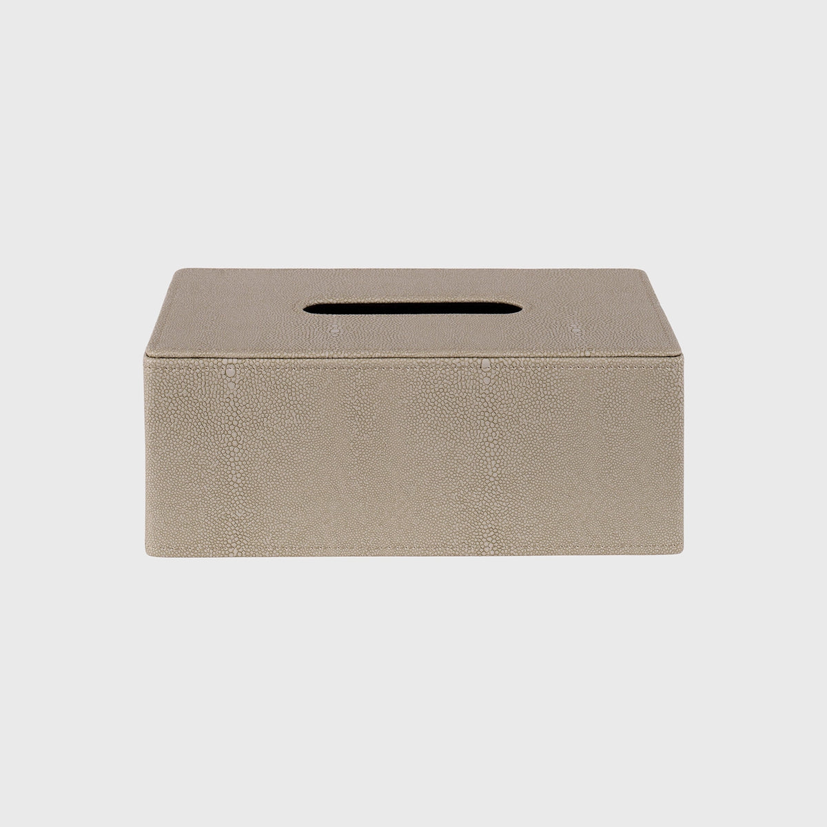 Rectangular Tissue Box Light Faux Shagreen Leather