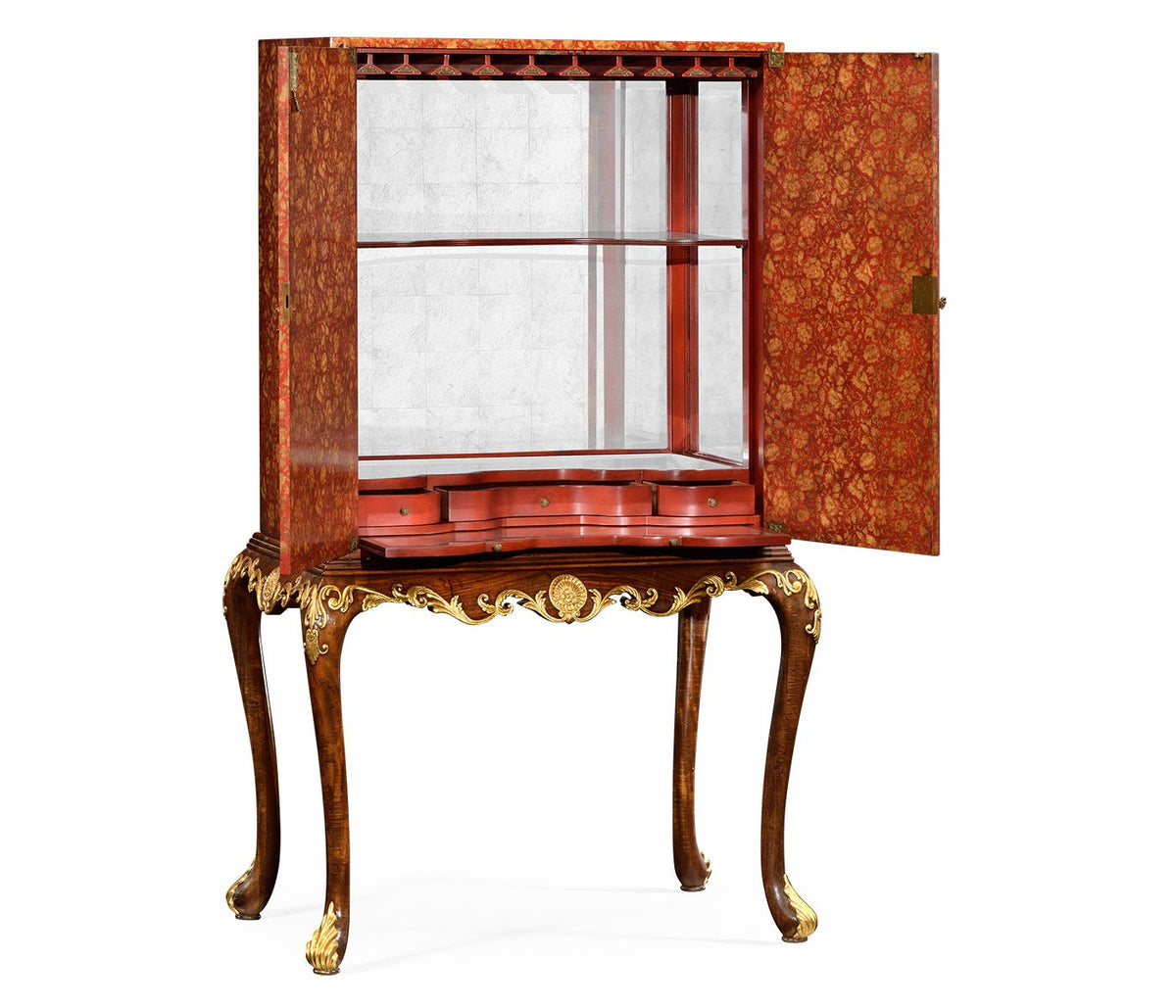 Red Chinoiserie Drinks Cabinet