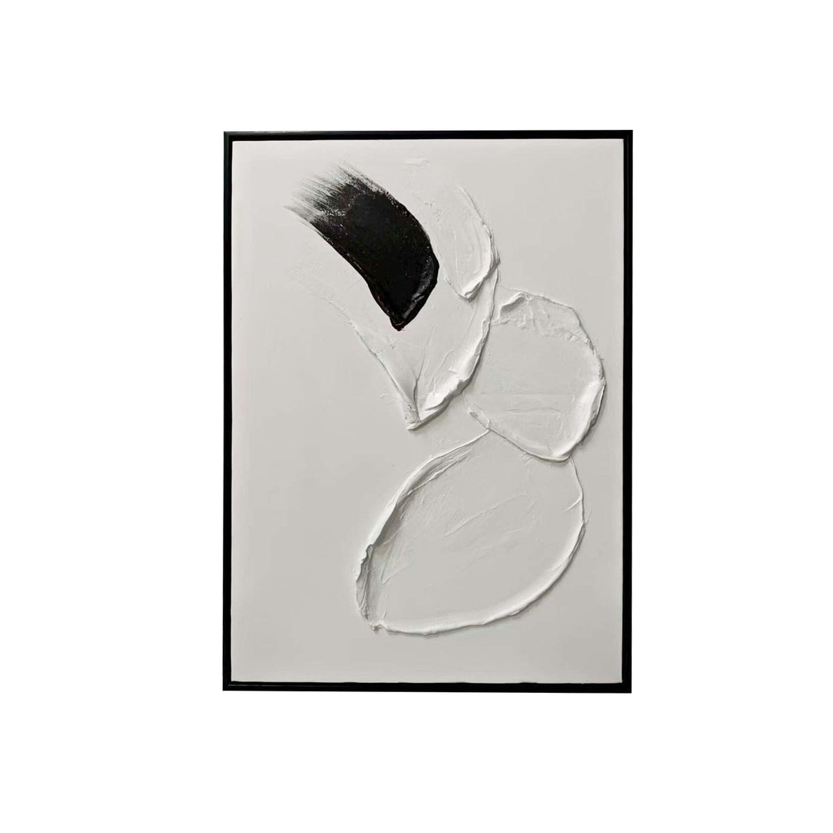 Regent Monochrome 3D Paint Stroke Effect Canvas Wall Art - I