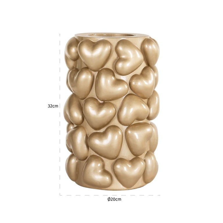 Richmond Interiors Accessories Candle holder Anne hearts big (Gold) House of Isabella UK