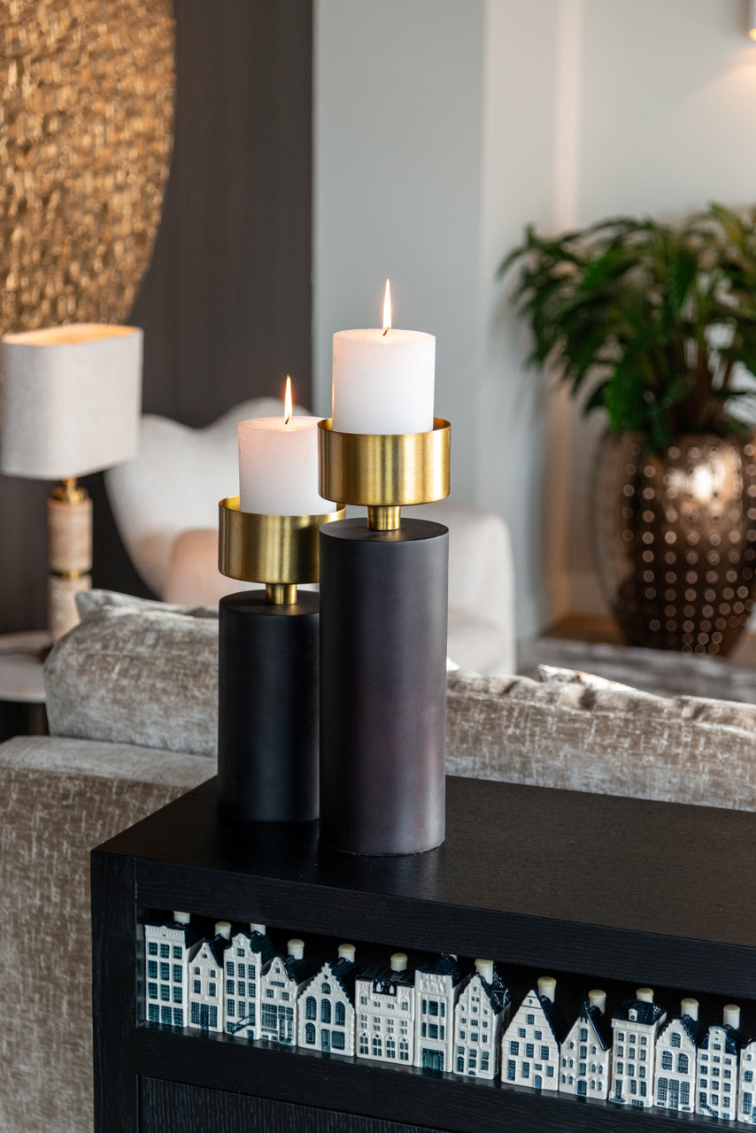 Richmond Interiors Accessories Candle holder Caya black/gold large House of Isabella UK