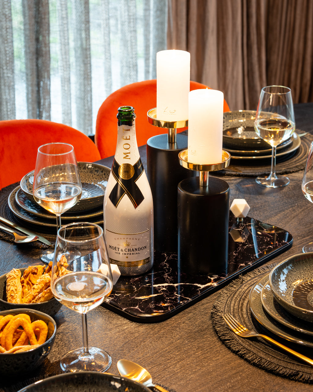 Richmond Interiors Accessories Candle holder Caya black/gold small House of Isabella UK