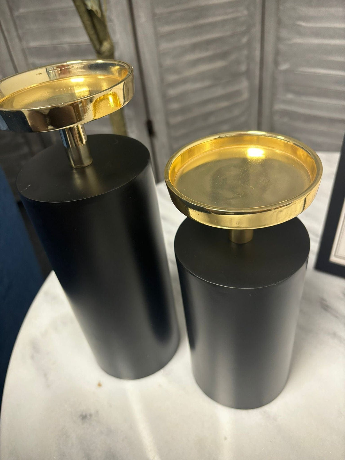 Candle holder Caya small (Black/gold) | OUTLET.