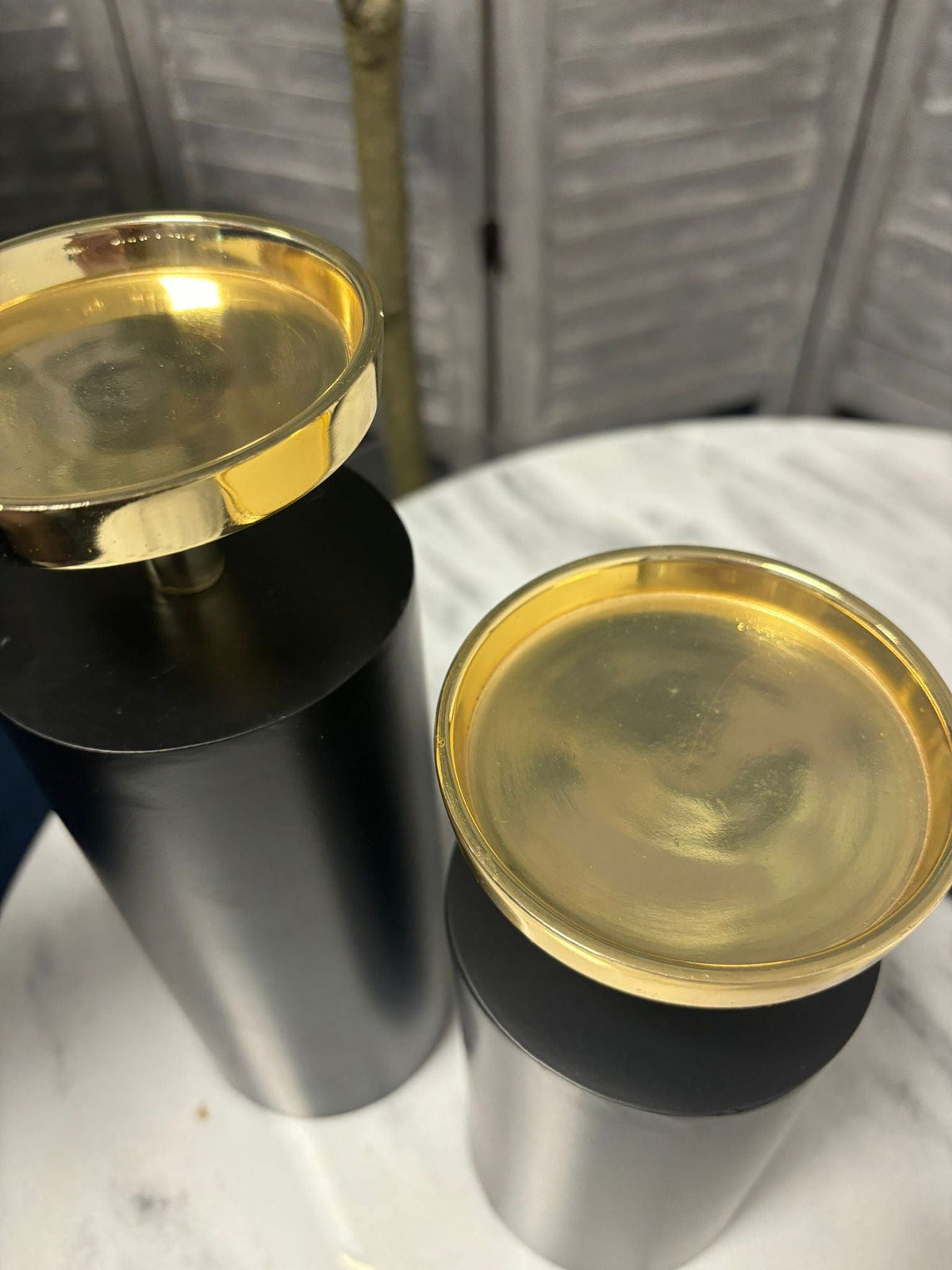 Candle holder Caya small (Black/gold) | OUTLET.