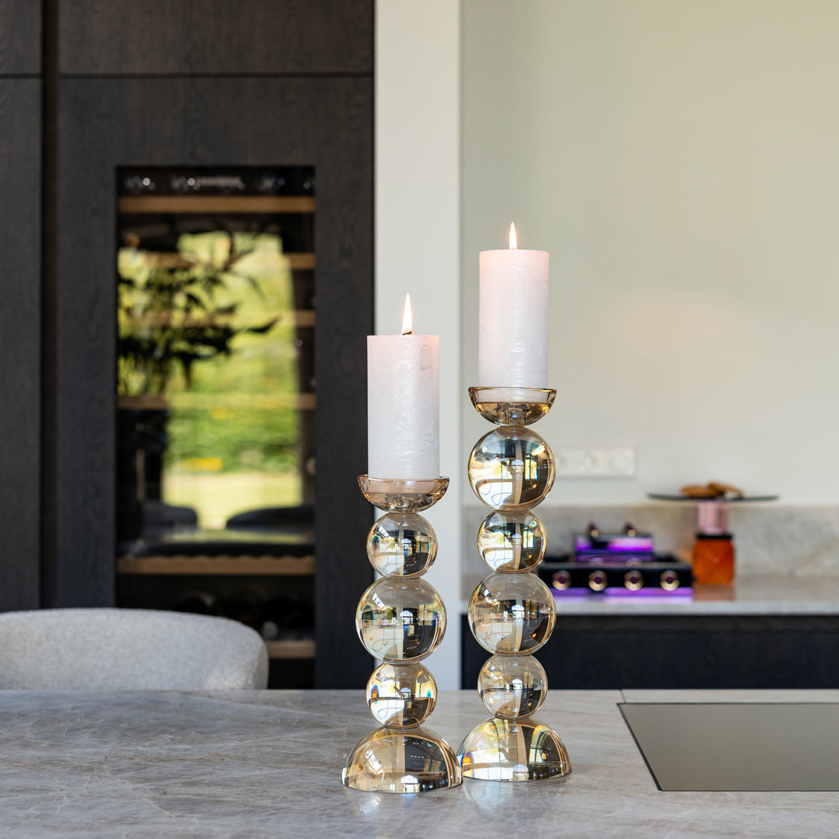 Richmond Interiors Accessories Candle holder Emie brown large House of Isabella UK