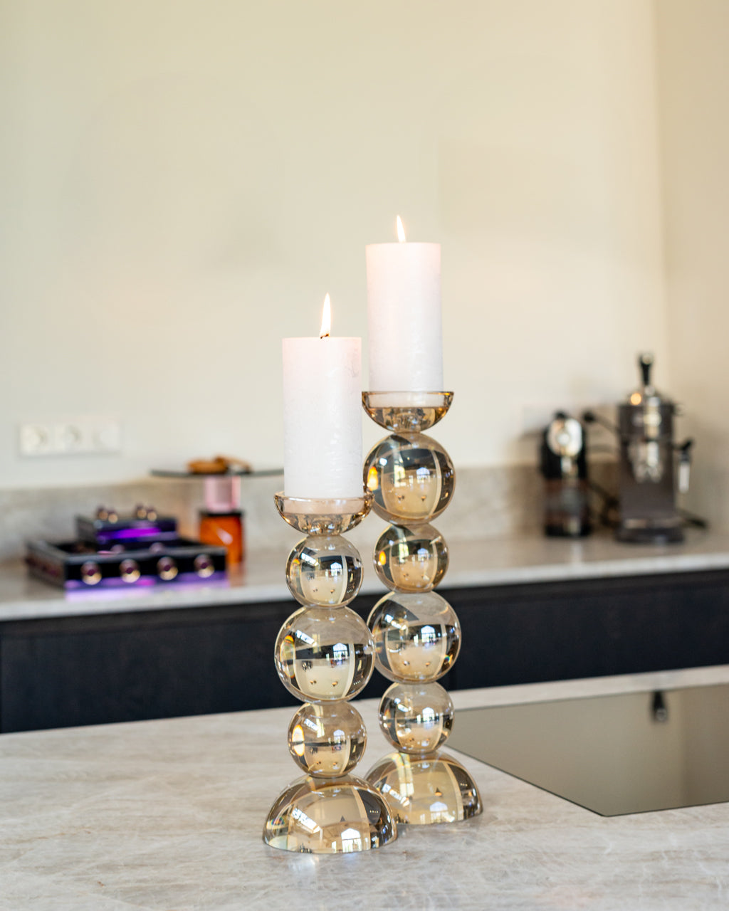 Richmond Interiors Accessories Candle holder Emie brown large House of Isabella UK