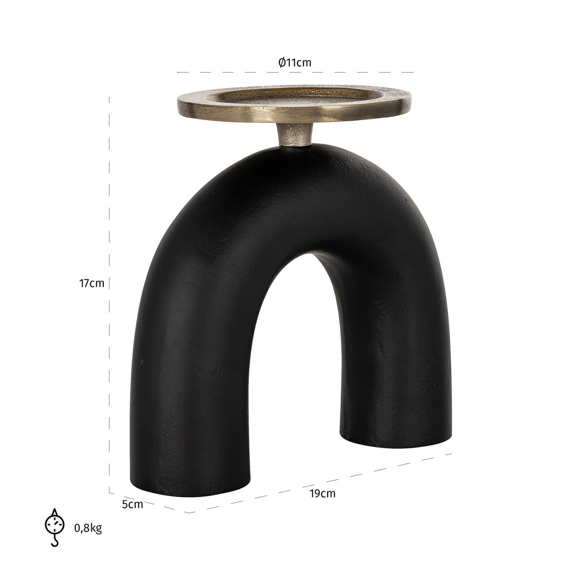 Richmond Interiors Accessories Candle holder Livi black/gold small House of Isabella UK