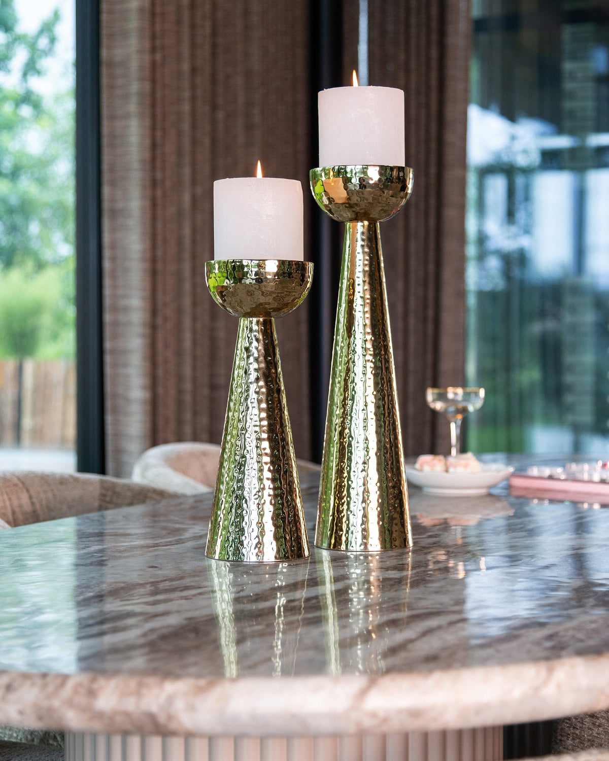 Richmond Interiors Accessories Candle holder Lizz big (Gold) House of Isabella UK