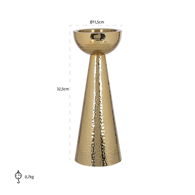 Richmond Interiors Accessories Candle holder Lizz small (Gold) House of Isabella UK