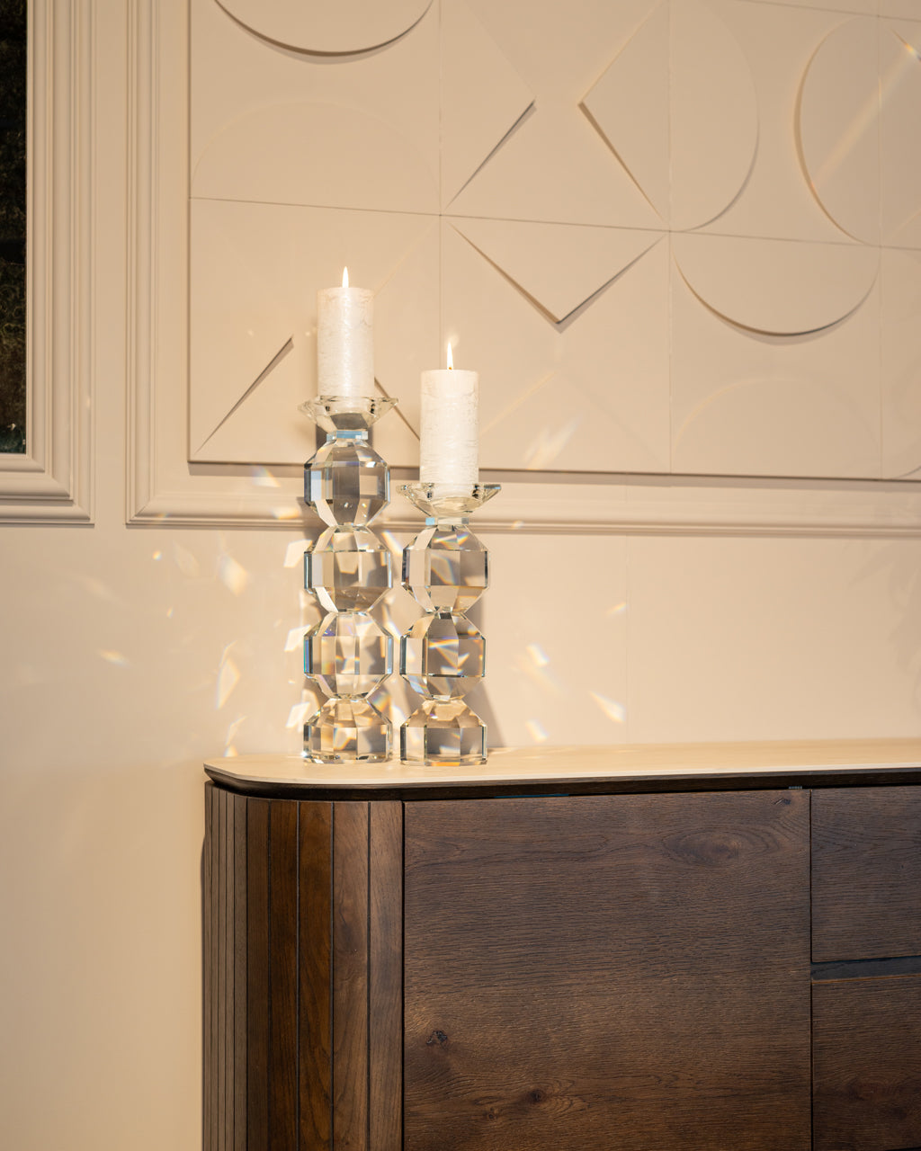 Richmond Interiors Accessories Candle holder Safia clear transparent small House of Isabella UK