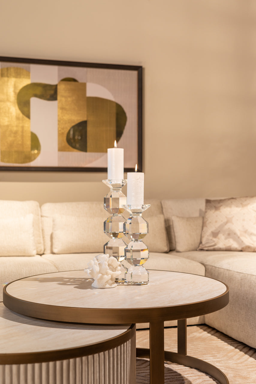 Richmond Interiors Accessories Candle holder Safia clear transparent small House of Isabella UK